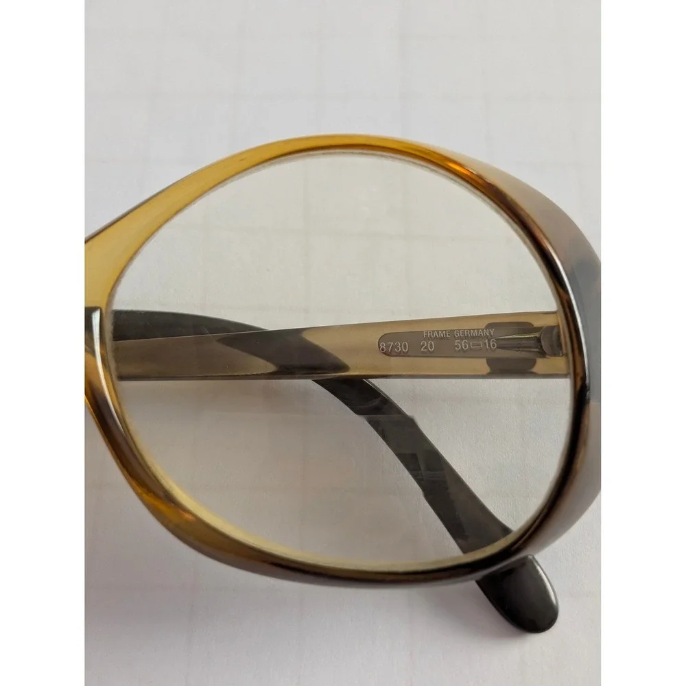 T. Brogan Optyl 8730-20 VTG Round Eyeglass Frame Amber Tortoise Germany 56-16